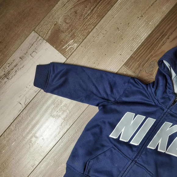Nike Baby Boys Size 12m Blue and Gray Full Zip Hooded Track Jacket EUC - Picture 6 of 10